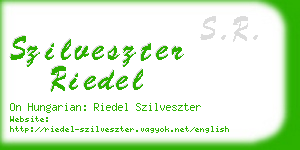 szilveszter riedel business card